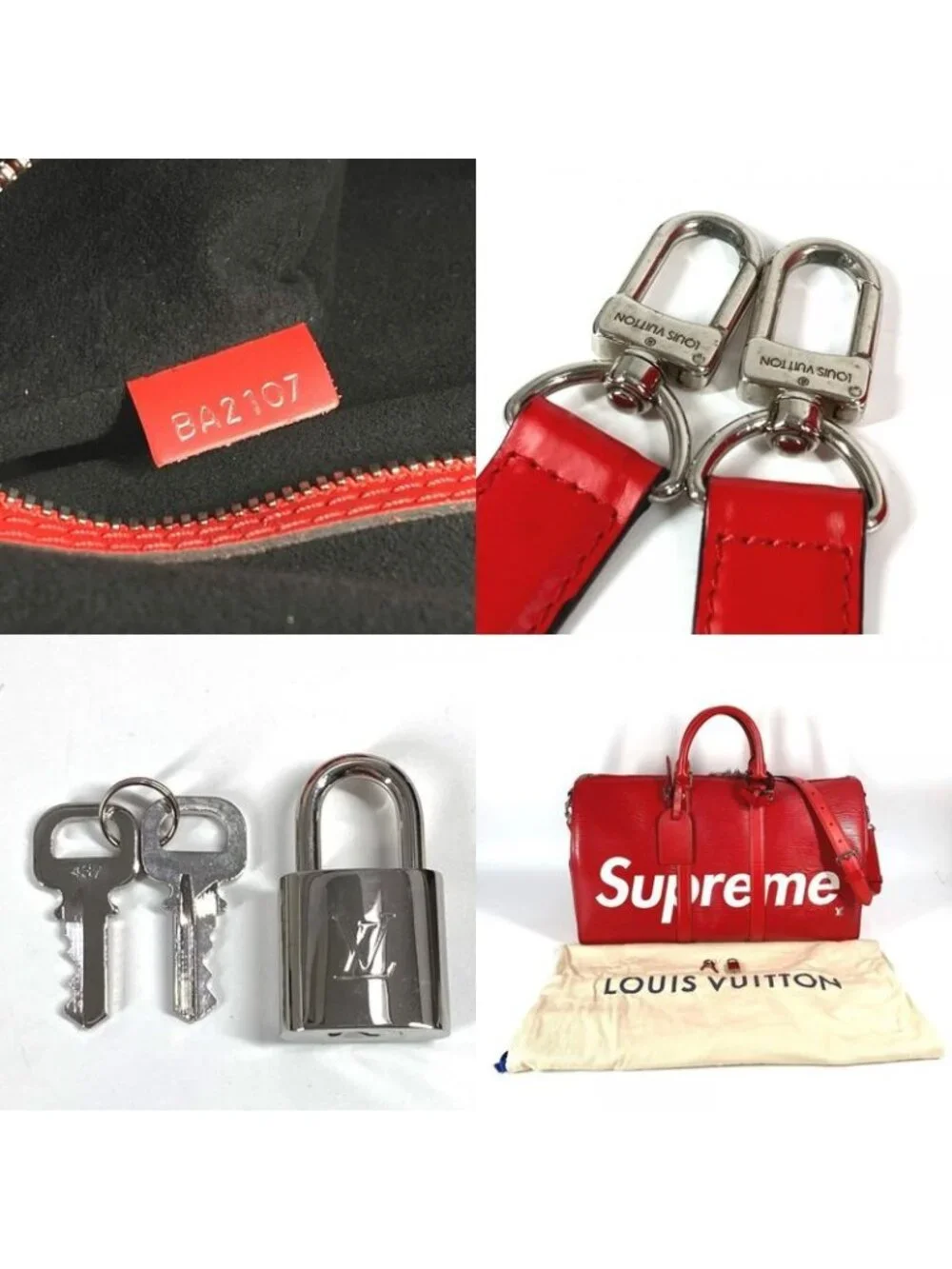 Louis Vuitton Boston Bag Keepall Bandouliere 45 Epi Leather Red